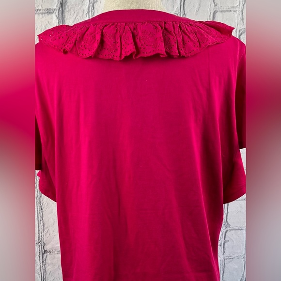 Lauren Ralph Lauren Size:XXL Woman Short Sleeve Top Sport Pink 60% Cotton - Picture 4 of 8